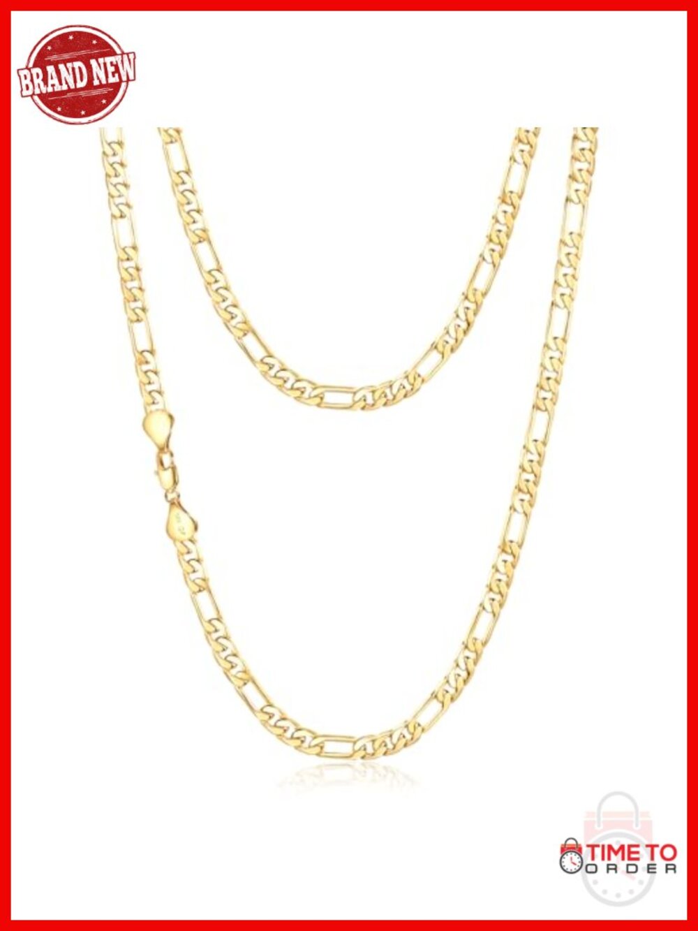 14K Gold Filled Figaro Link Chain Necklace Dainty Non-tarnish Gift